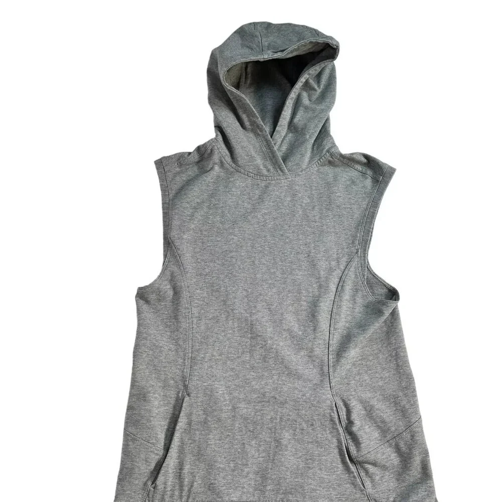 Lululemon Womens Light Gray Pocket Sleeveless Running Pullover Hoodie Size 4 - Picture 3 of 12